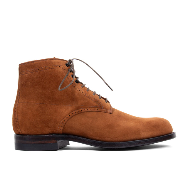Viberg x Garmsville Brogue Navvy Boot™ in Parisian Brown Janus Suede