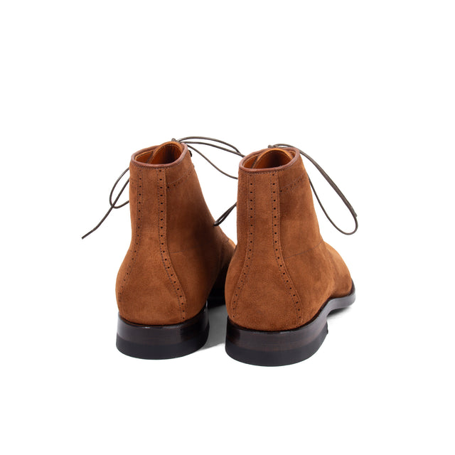 Viberg x Garmsville Brogue Navvy Boot™ in Parisian Brown Janus Suede