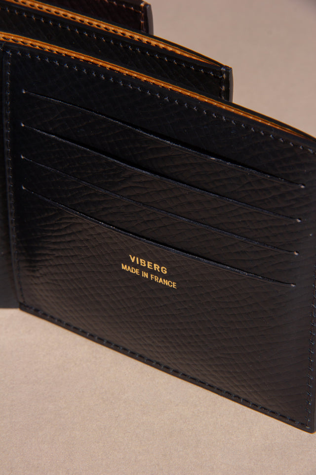 Viberg Billfold - Black Hatchgrain Shell Cordovan