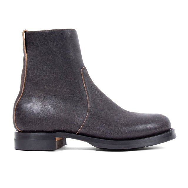 Side Zip - Black Washed Waxed Flesh