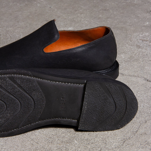 Slipper - Nero Washed Kangaroo