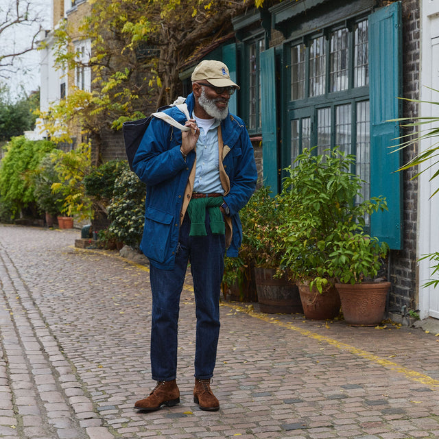 Viberg x Garmsville Brogue Navvy Boot™ in Parisian Brown Janus Suede