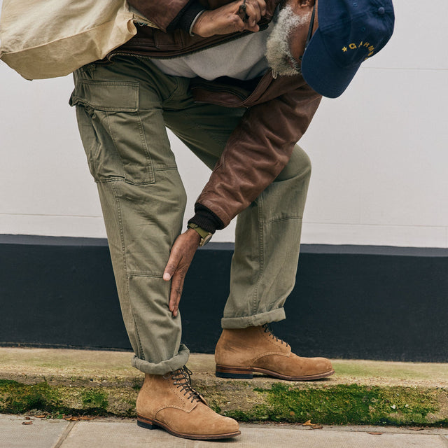 Viberg x Garmsville Brogue Navvy Boot™ in Peanut Papillon