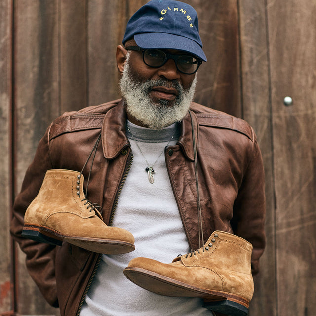 Viberg x Garmsville Brogue Navvy Boot™ in Peanut Papillon