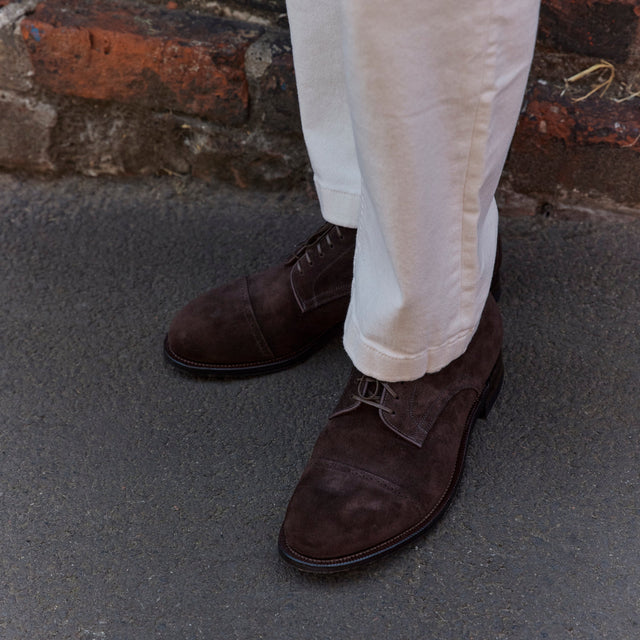 Navvy Cut Shoe BCT - Dark Chocolate Janus Suede - VIBERG