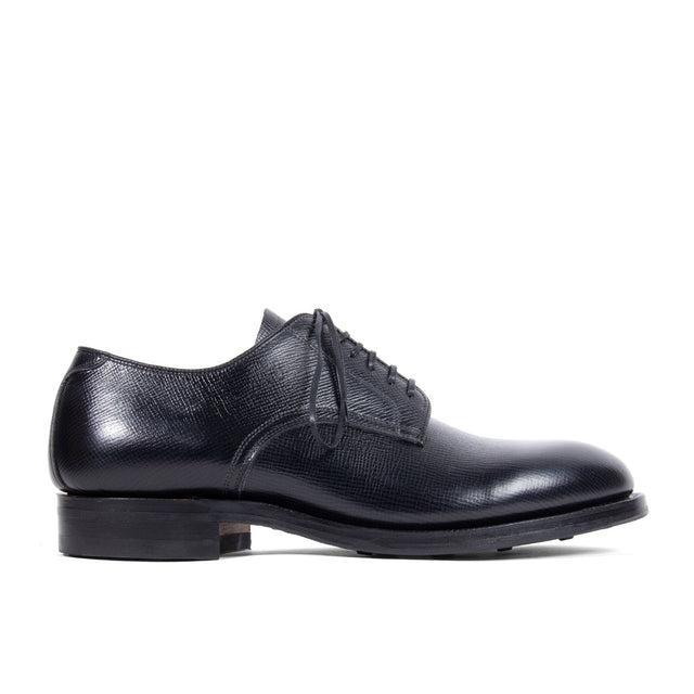 Navvy Cut Shoe - Black Alcazar Calf - VIBERG