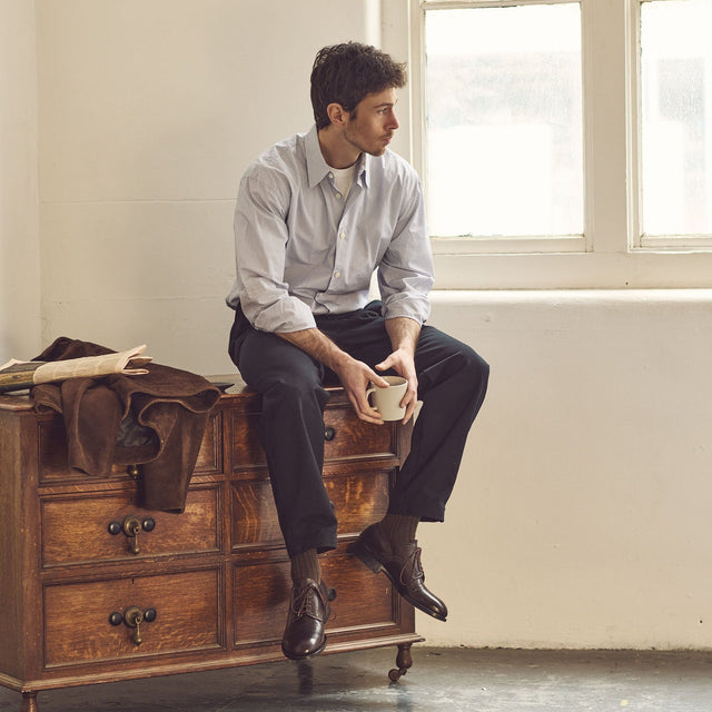 Navvy Cut Shoe - Ebony Kangaroo - VIBERG
