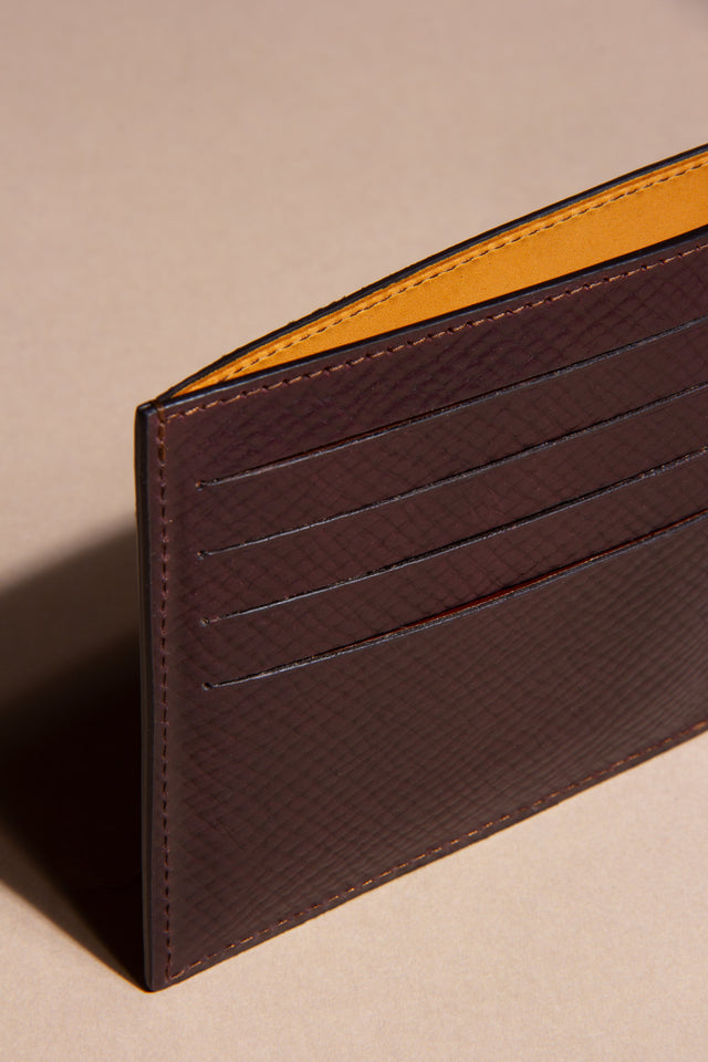 Viberg Billfold - Mahogany Hatchgrain Shell Cordovan - VIBERG