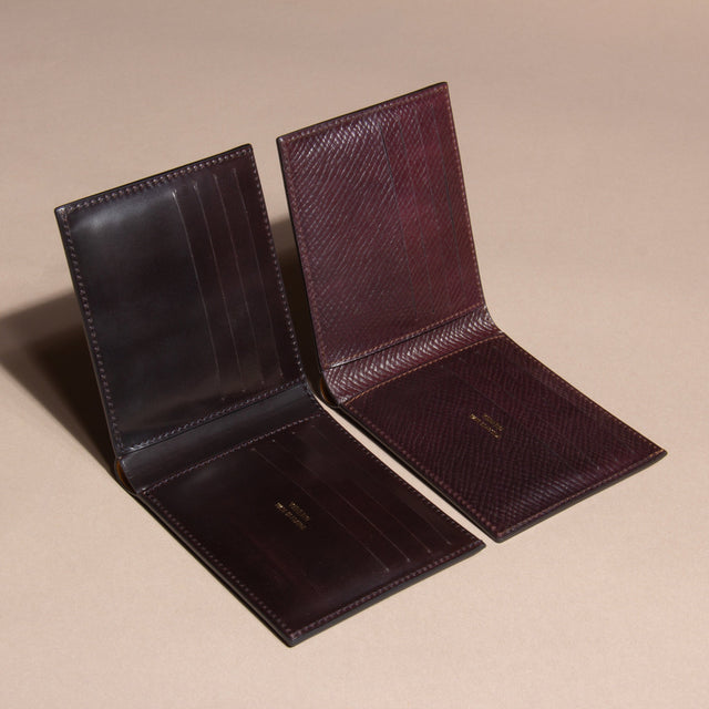 Viberg Billfold - Mahogany Hatchgrain Shell Cordovan - VIBERG