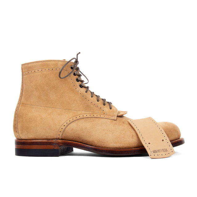 Viberg x Garmsville Brogue Navvy Boot™ in Peanut Papillon