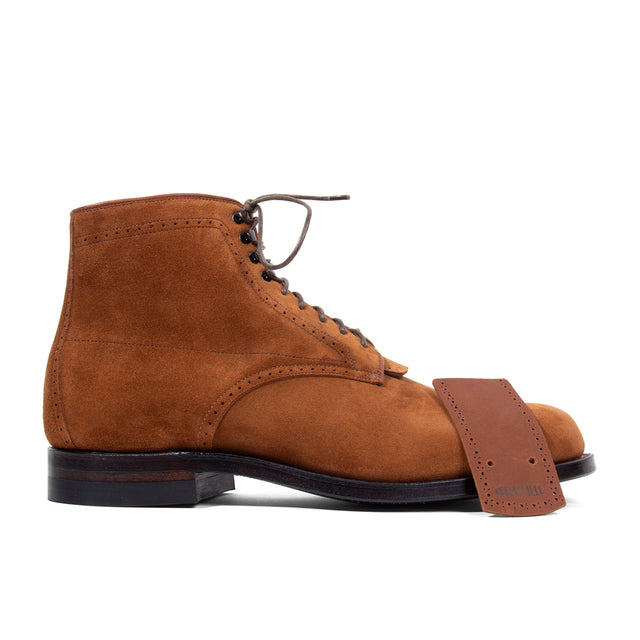 Viberg x Garmsville Brogue Navvy Boot™ in Parisian Brown Janus Suede