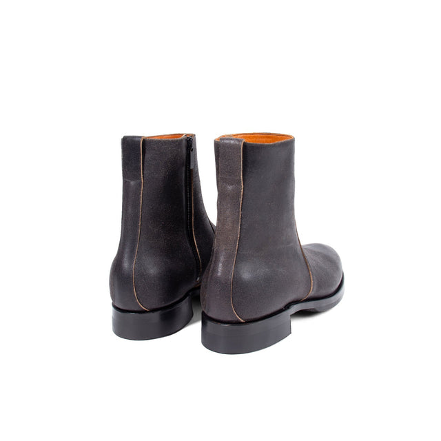 Side Zip - Black Washed Waxed Flesh
