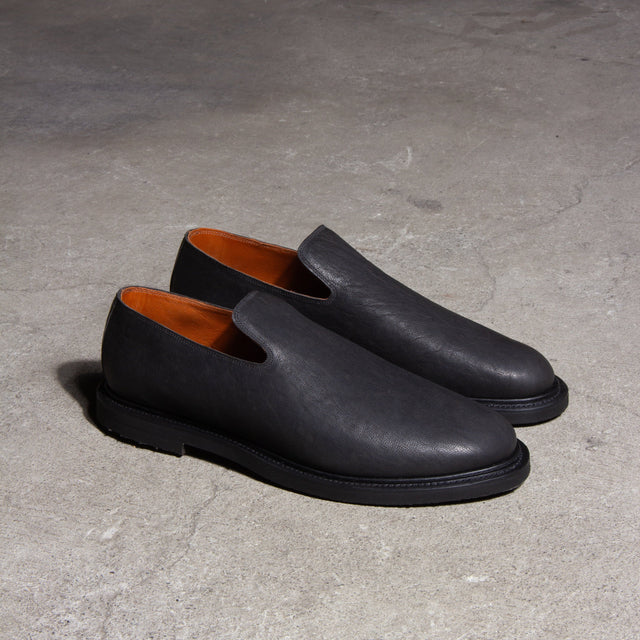 Slipper - Nero Washed Kangaroo