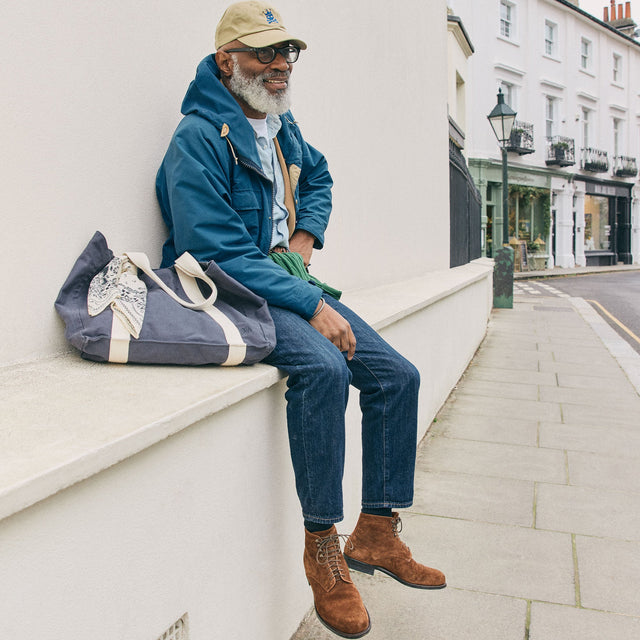 Viberg x Garmsville Brogue Navvy Boot™ in Parisian Brown Janus Suede