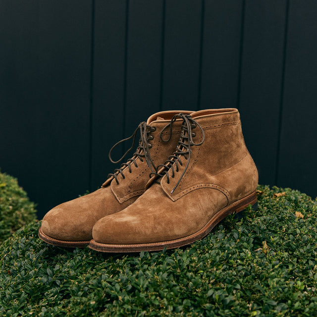 Viberg x Garmsville Brogue Navvy Boot™ in Peanut Papillon
