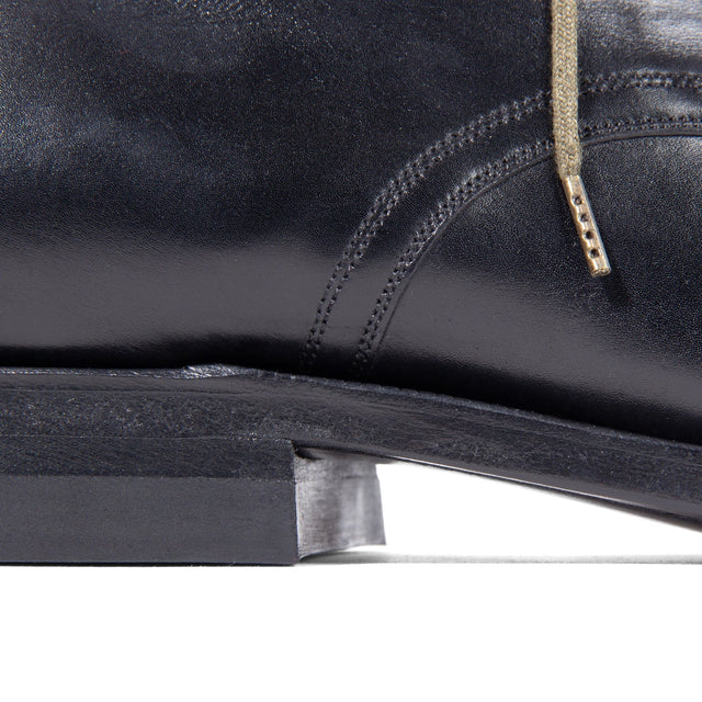 Navvy Cut Shoe - Nero Kangaroo - VIBERG