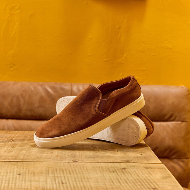 Slip On - Polo Brown Janus Calf Suede - VIBERG