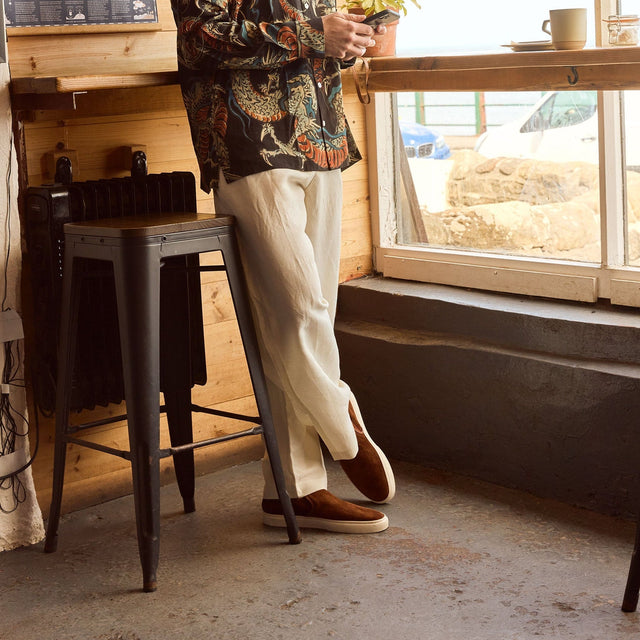 Slip On - Polo Brown Janus Calf Suede - VIBERG