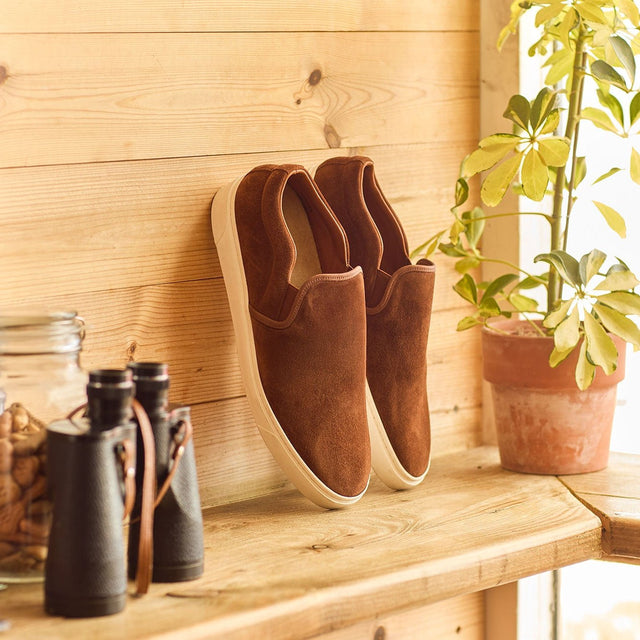Slip On - Polo Brown Janus Calf Suede - VIBERG