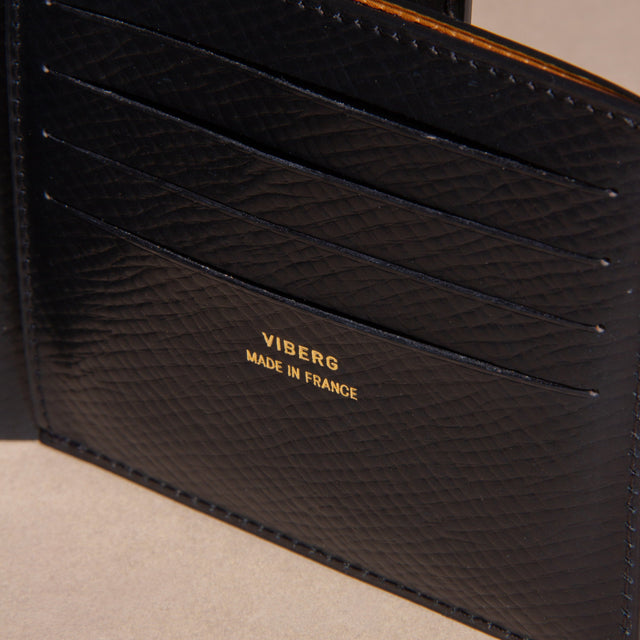 Viberg Billfold - Black Hatchgrain Shell Cordovan - VIBERG